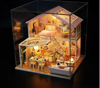 TIEMPO FELIZ - CASA DE MUÑECAS EN MINIATURA ARMABLE - 3