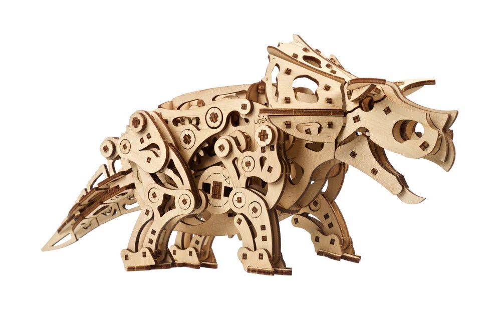 TRICERATOPS 3D - MODELO MECANICO DE MADERA PARA ARMAR – UGEARS DINOSAURS COLLECTION - 4