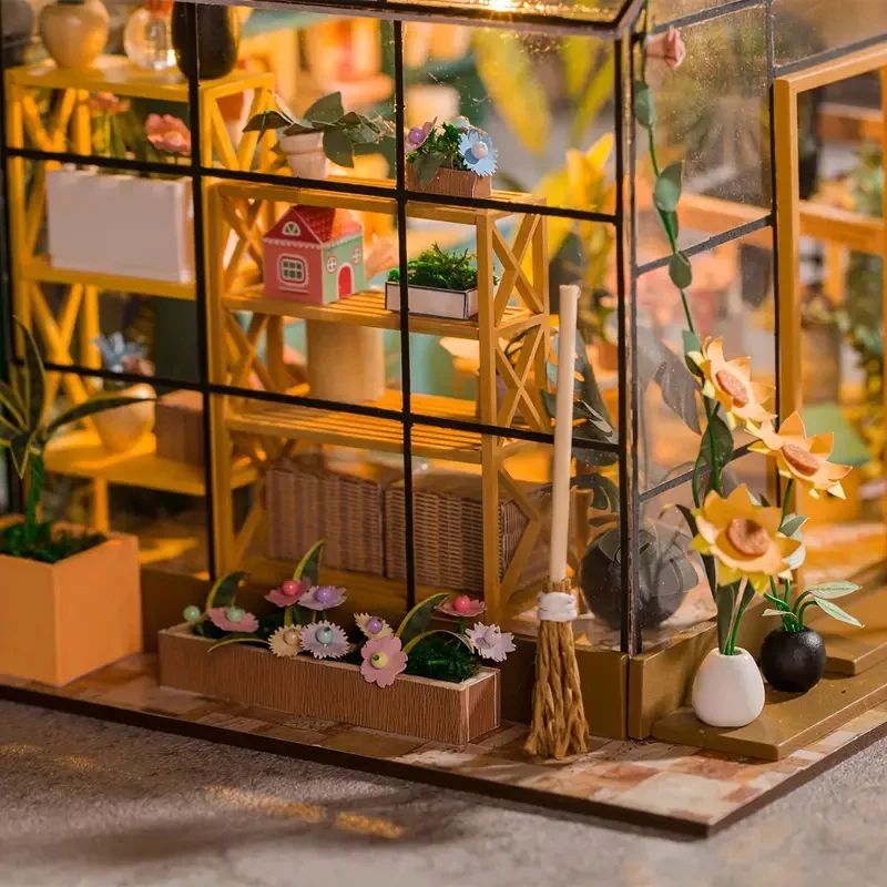 CASA MINIATURA DIY “INVERNADERO DE CRISTAL” – JARDIN INTERIOR CON LUCES LED PC2306 - 2