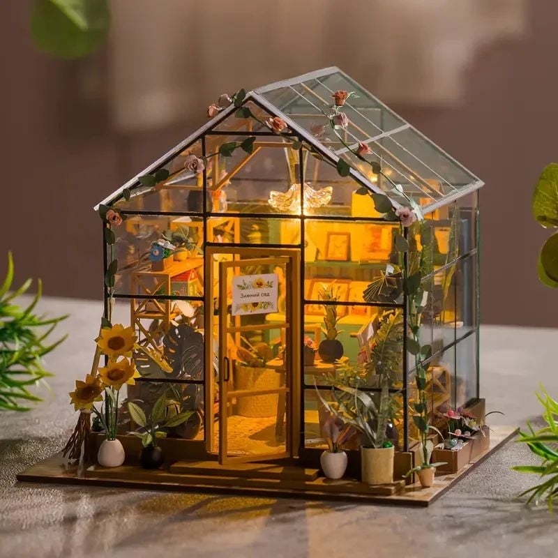 CASA MINIATURA DIY “INVERNADERO DE CRISTAL” – JARDIN INTERIOR CON LUCES LED PC2306 - 4