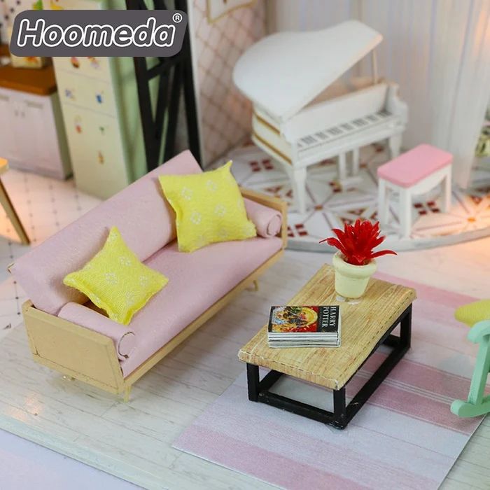 CASA MINIATURA DIY “PINK MELODY” – HABITACION ROMANTICA CON PIANO Y LUCES LED M035 - 1