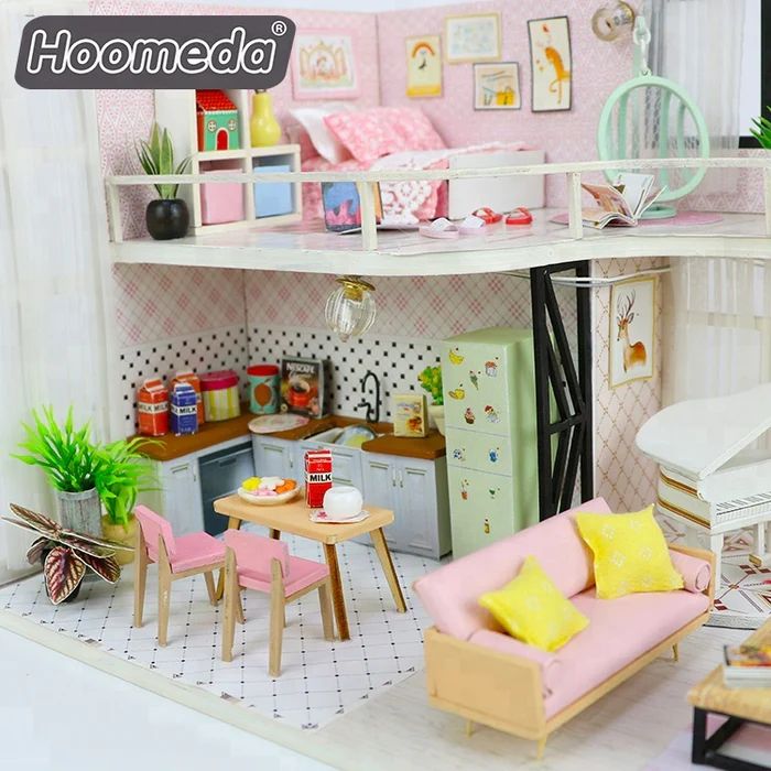 CASA MINIATURA DIY “PINK MELODY” – HABITACION ROMANTICA CON PIANO Y LUCES LED M035 - 2