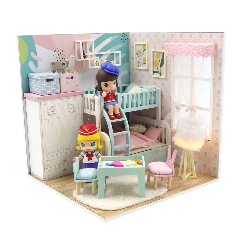CASA DE MUÑECAS DE MADERA EN MINIATURA DIY MINI HOUSE -115-2 - 1