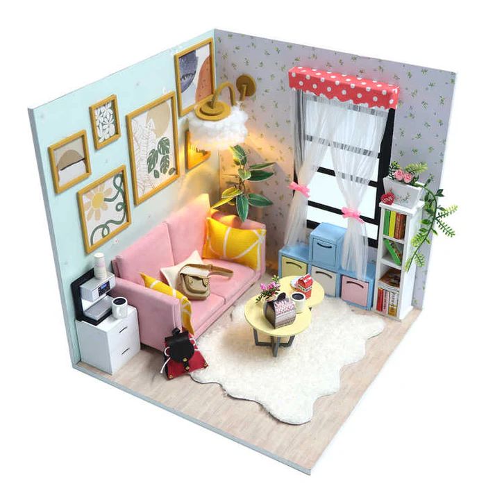 DOLLHOUSE CASA DE MUÑECAS DE MADERA EN MINIATURA DIY MINI HOUSE -115-1 - 2