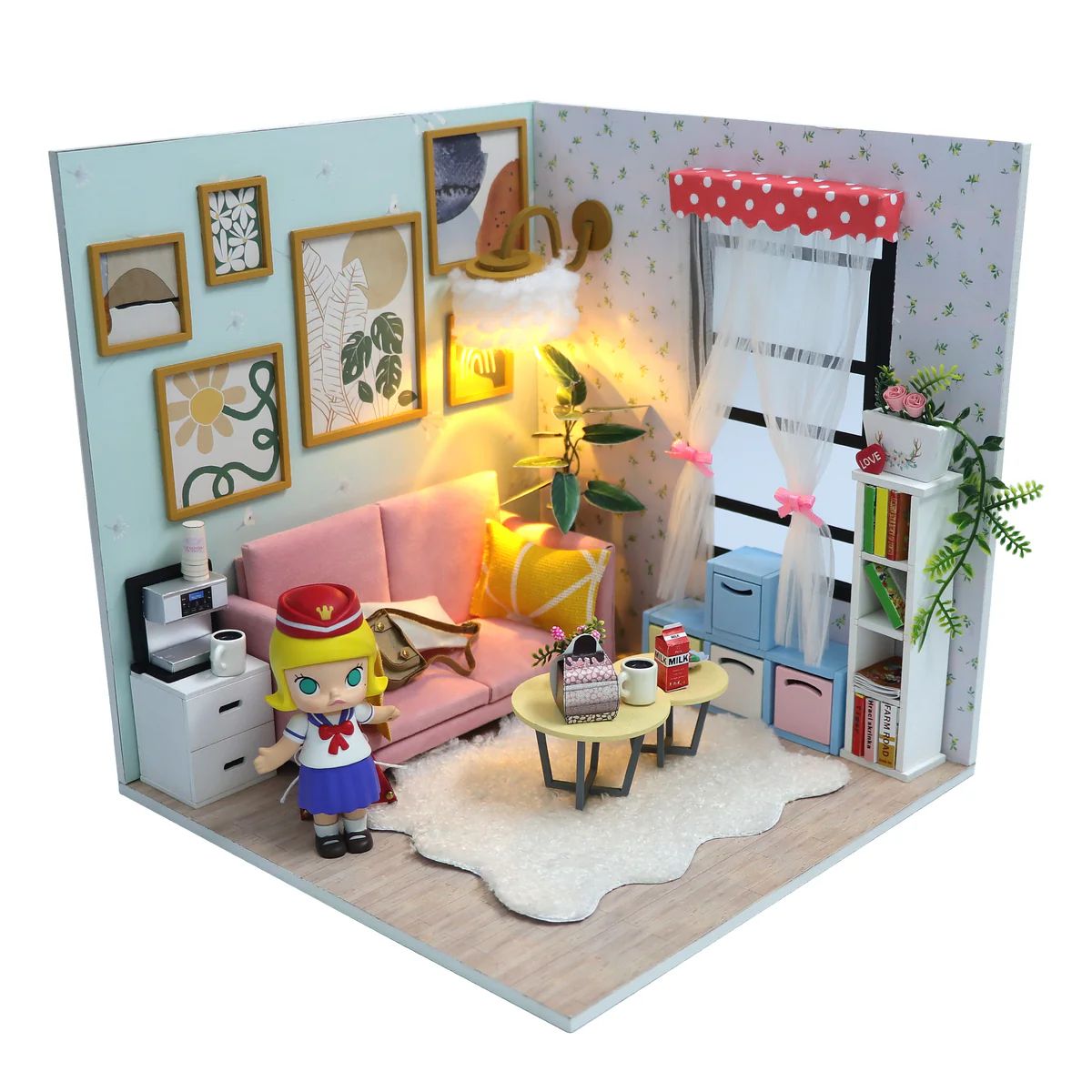 DOLLHOUSE CASA DE MUÑECAS DE MADERA EN MINIATURA DIY MINI HOUSE -115-1 - 3