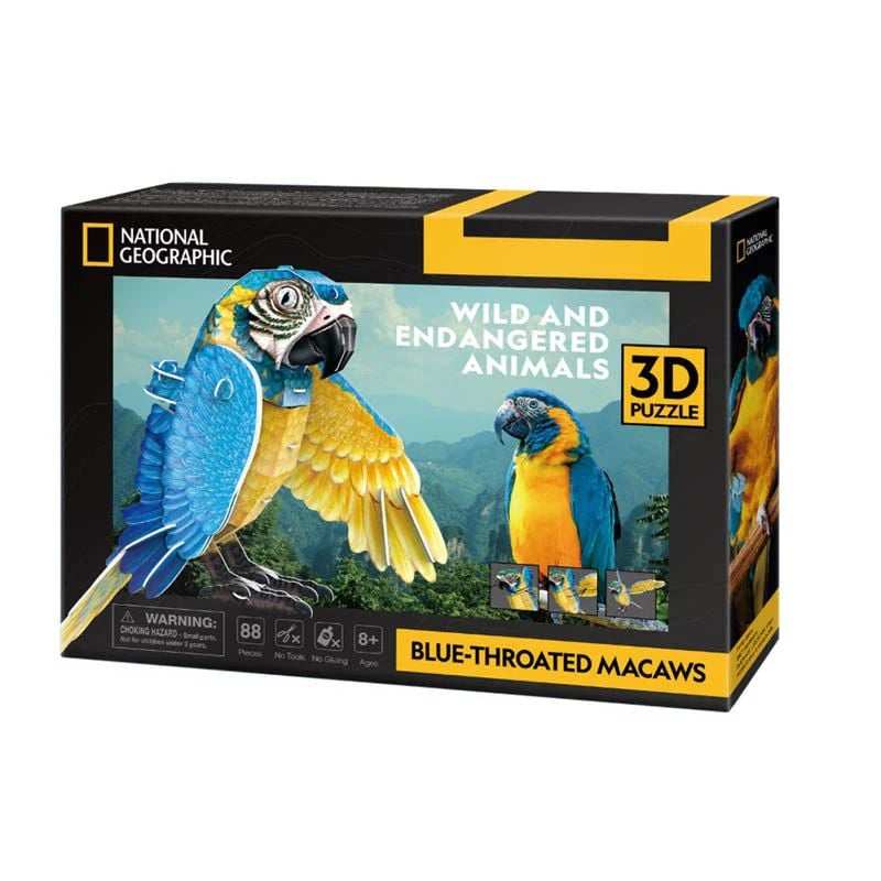 GUACAMAYO GARGANTA AZUL PUZZLE 3D CUBICFUN NATGEO - 1