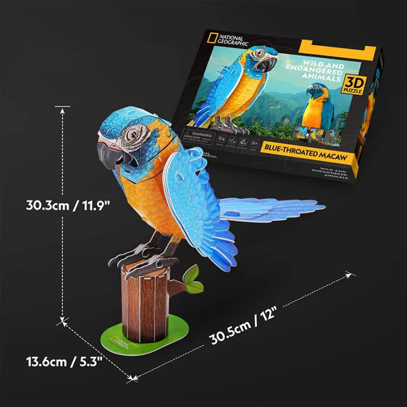 GUACAMAYO GARGANTA AZUL PUZZLE 3D CUBICFUN NATGEO - 2