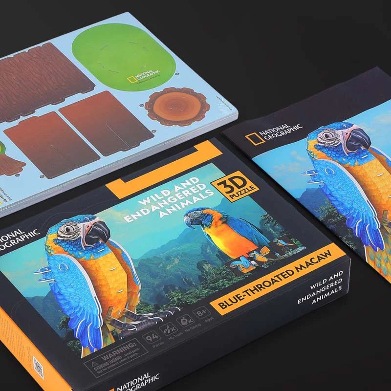 GUACAMAYO GARGANTA AZUL PUZZLE 3D CUBICFUN NATGEO - 4