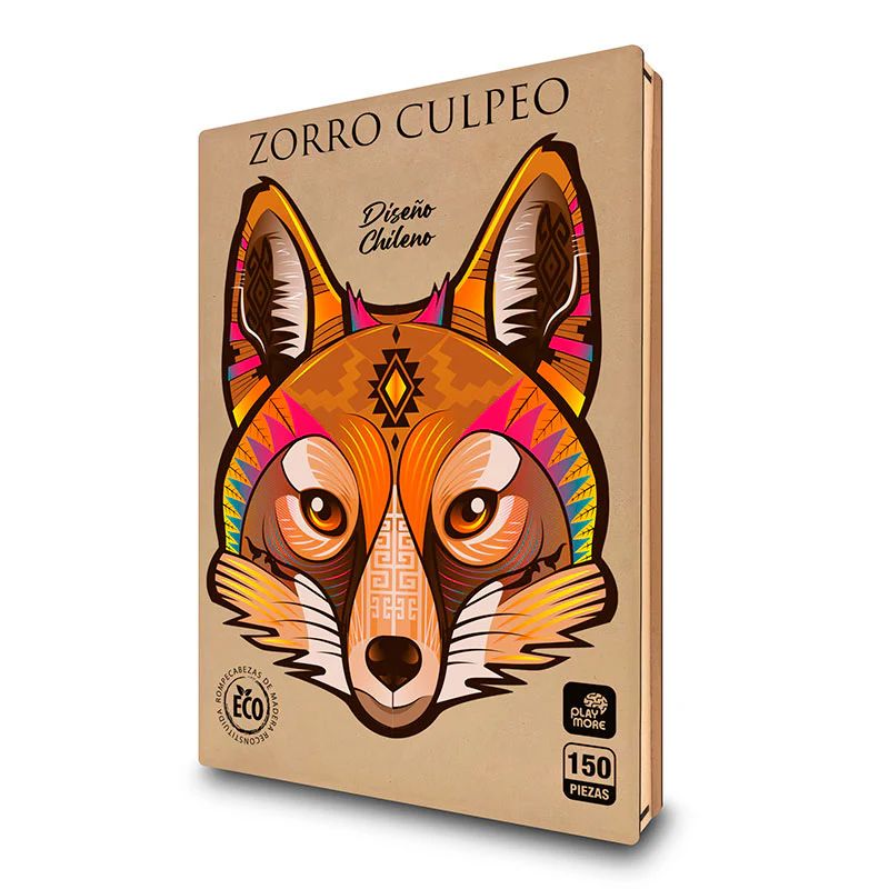ROMPECABEZA DE MADERA ZORRO CULPEO DISEÑO CHILENO - 3