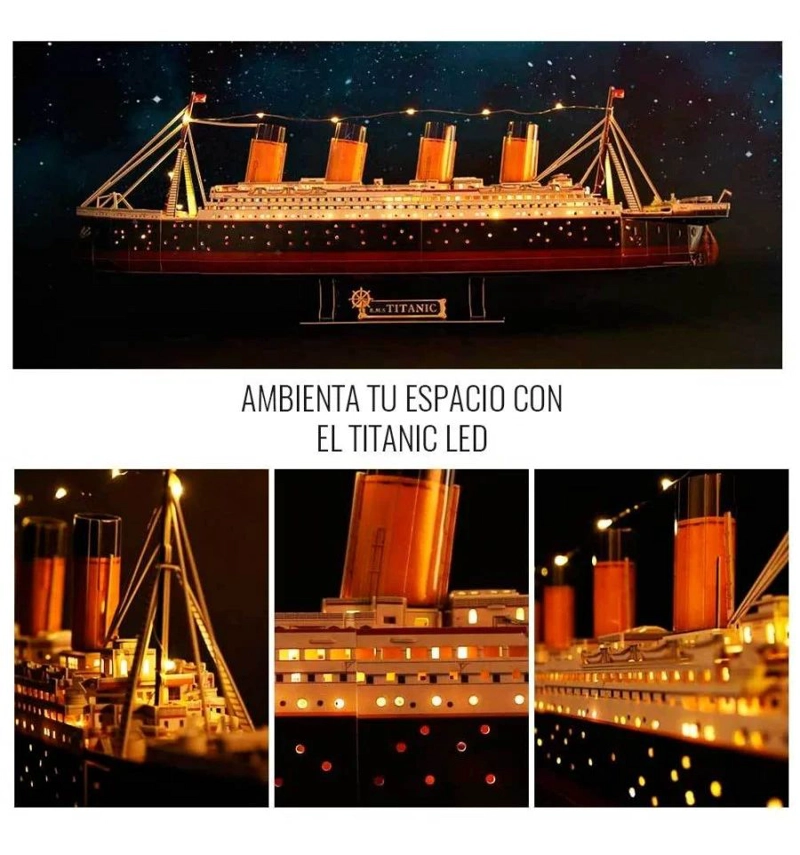 ROMPECABEZAS 3D TITANIC LED – 264 PIEZAS PARA ARMAR - 2