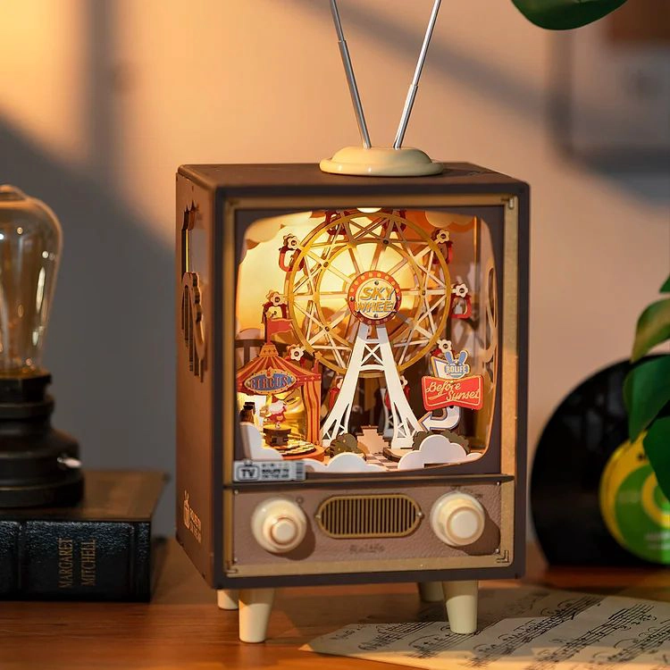 MINIATURA MECANISMO RADIO TV VINTAGE MUSICAL SUNSET CARNIE - 3