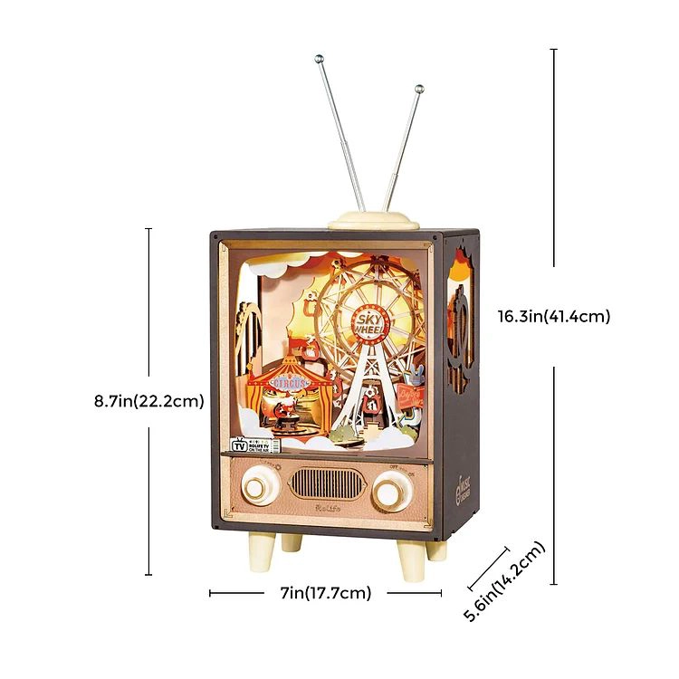 MINIATURA MECANISMO RADIO TV VINTAGE MUSICAL SUNSET CARNIE - 7