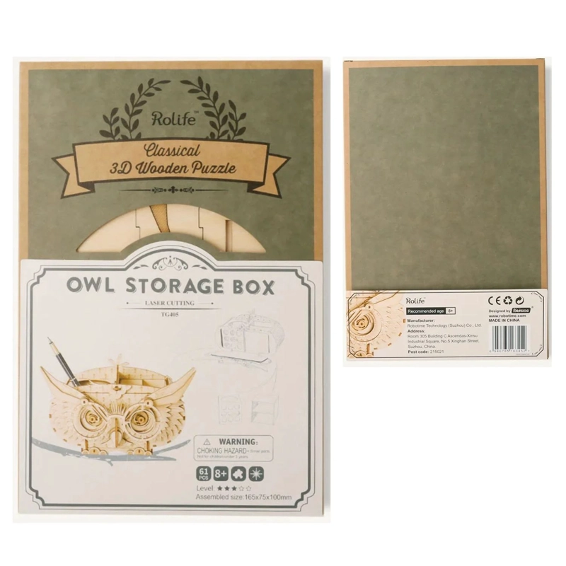 OWL STORAGE BOX - ROMPECABEZAS 3D - MAQUETA DE MADERA ROLIFE - 2