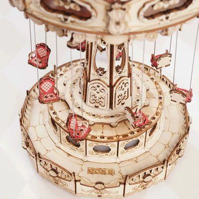 SWING RIDE - CARRUSEL ARMABLE - ROMPECABEZAS 3D DE MADERA - ROKR - 3