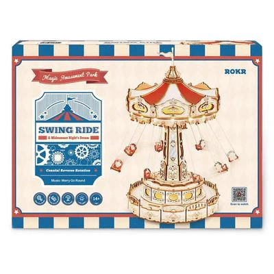 SWING RIDE - CARRUSEL ARMABLE - ROMPECABEZAS 3D DE MADERA - ROKR - 5