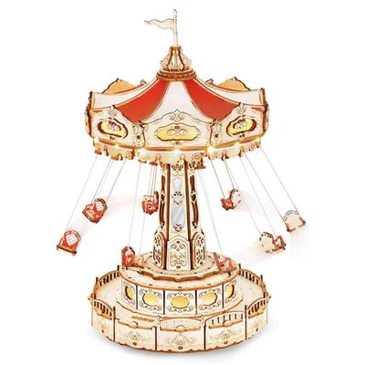SWING RIDE - CARRUSEL ARMABLE - ROMPECABEZAS 3D DE MADERA - ROKR - 6