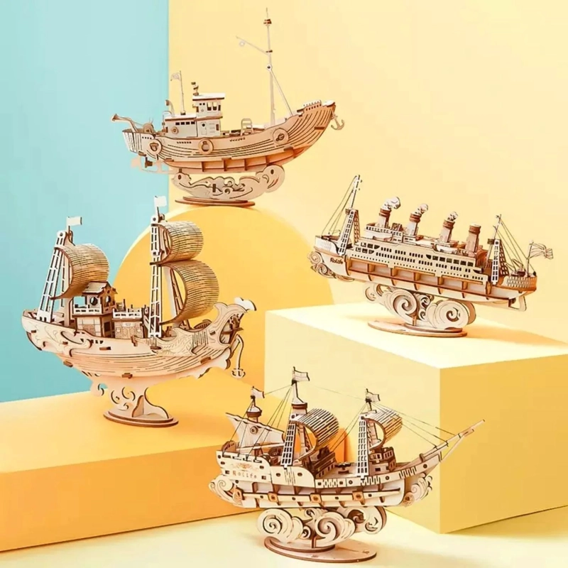 SAILING SHIP - BARCO DE NAVEGACION - ROMPECABEZAS 3D - MAQUETA DE MADERA ROLIFE - 7