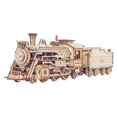 PRIME STEAM TREN EXPRESS - ROMPECABEZAS 3D - MAQUETA DE MADERA ROLIFE - 5