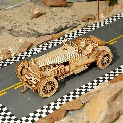 GRAND PRIX CAR V8 - ROMPECABEZAS 3D - MAQUETA DE MADERA ROLIFE - 3