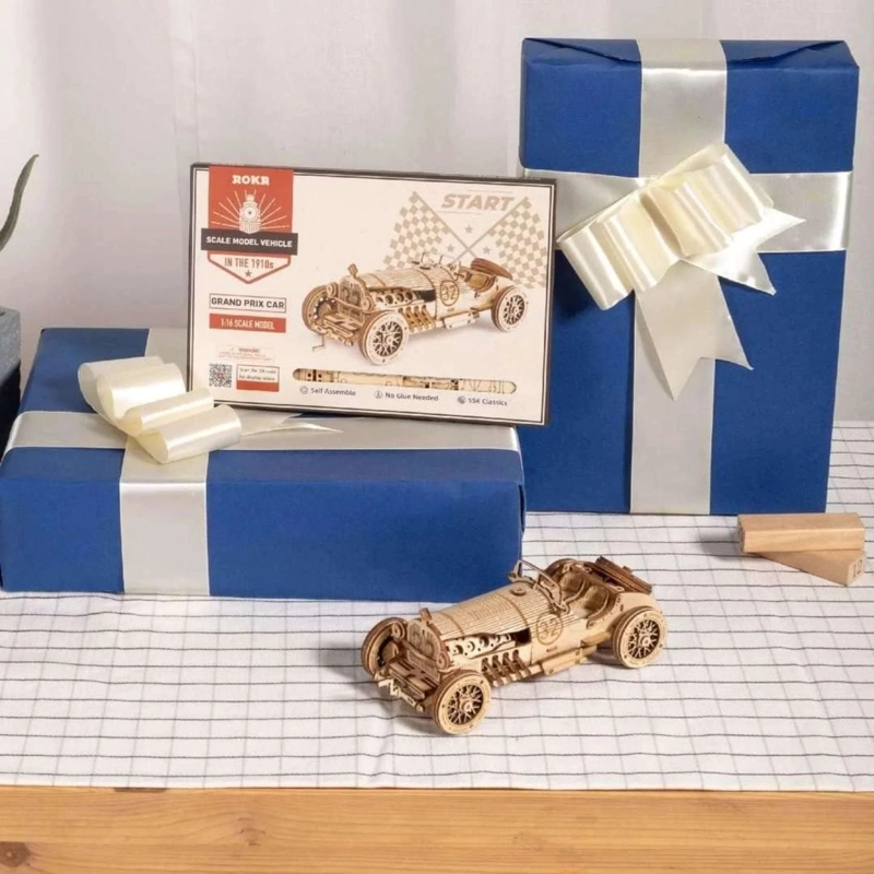 GRAND PRIX CAR V8 - ROMPECABEZAS 3D - MAQUETA DE MADERA ROLIFE - 10