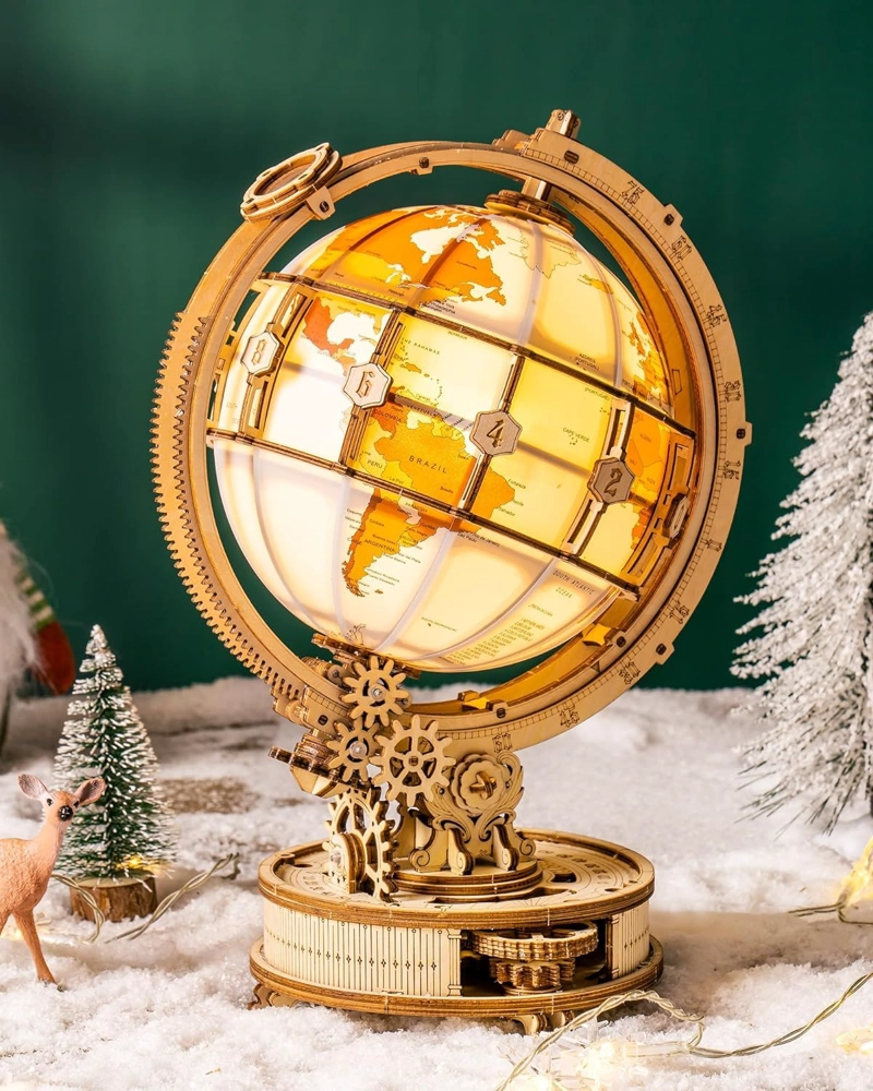 GLOBO TERRAQUEO LUMINOSO ARMABLE PUZZLE 3D - 1