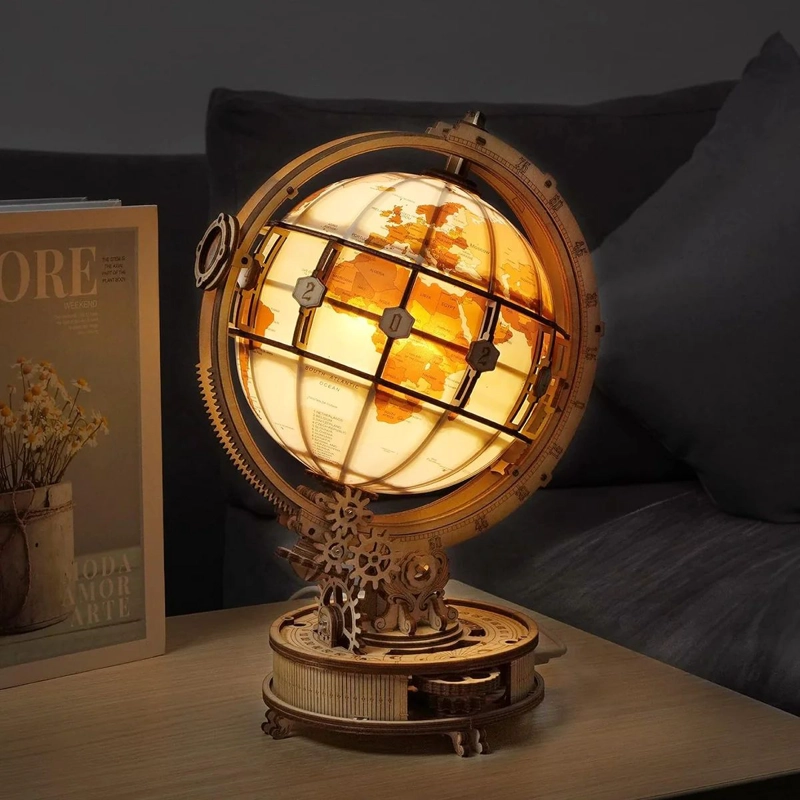GLOBO TERRAQUEO LUMINOSO ARMABLE PUZZLE 3D - 7