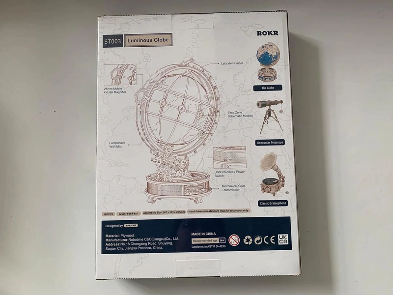 GLOBO TERRAQUEO LUMINOSO ARMABLE PUZZLE 3D - 10