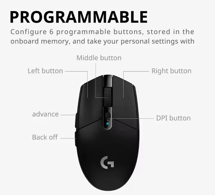 MOUSE GAMER INALÁMBRICO LOGITECH G304 LIGHTSPEED - 3