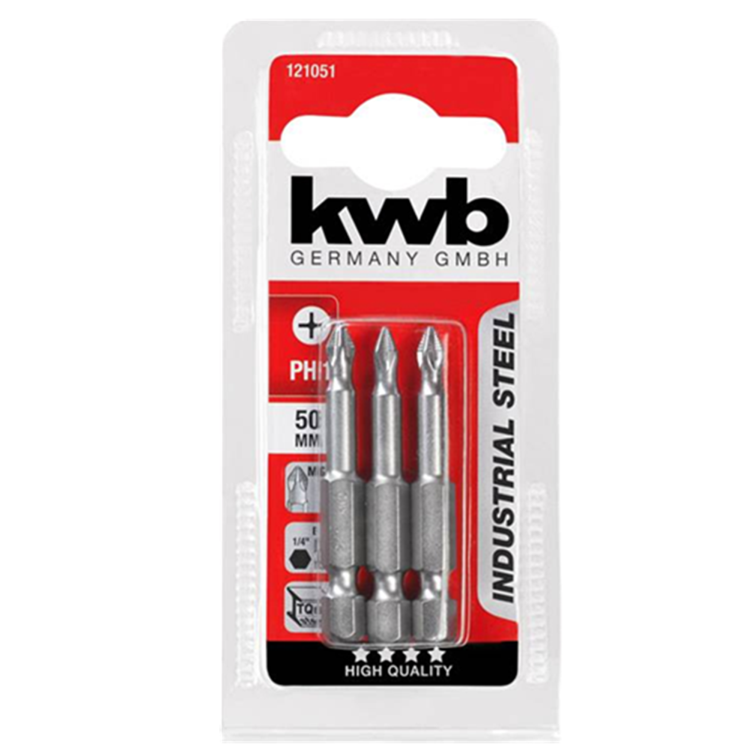 JUEGO PUNTAS PHILLIPS HEXAGONAL PH1 3 PCS KWB 121051 - 2
