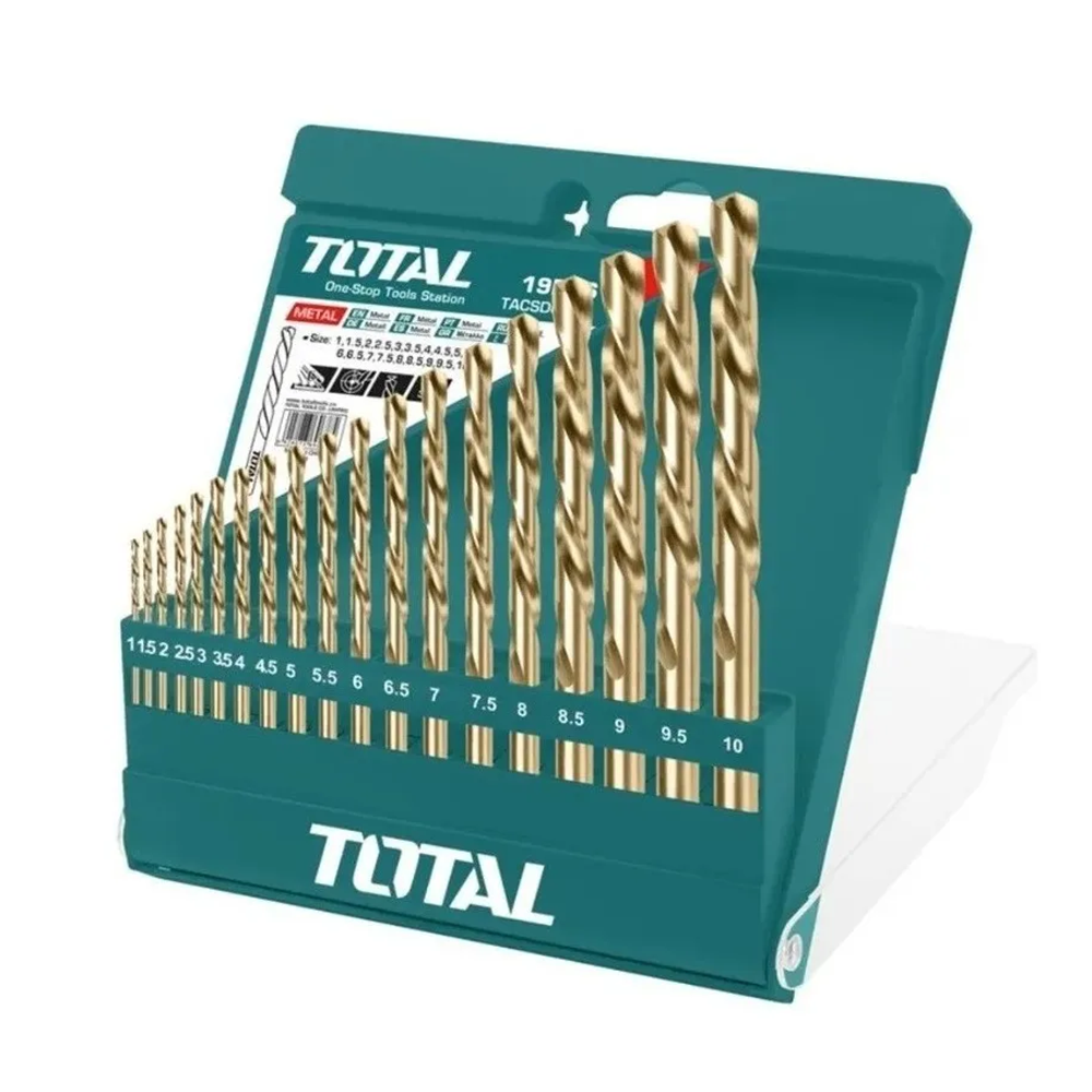 BROCA TOTAL TOOLS SET JUEGO METAL 19 PIEZAS TACSD0195 - 1