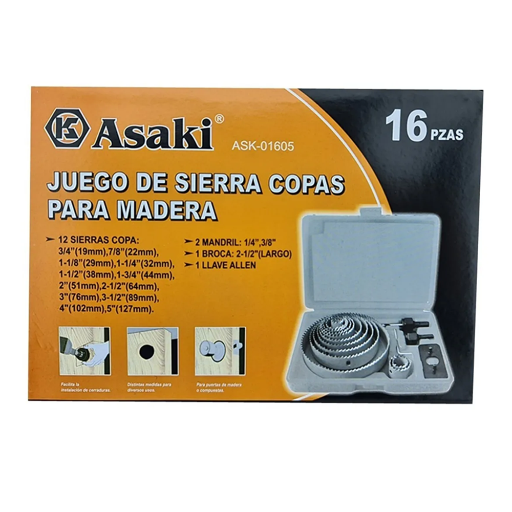 BROCA ASAKI JUEGO HOJA SIERRA COPA 16 PIEZAS ASK01605 - 4