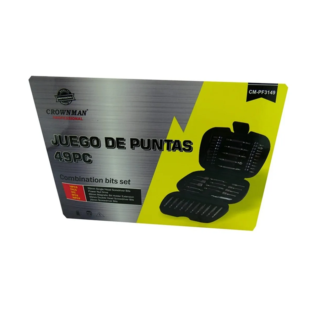PUNTA CROWNMAN JUEGO DESARMADOR 49 PIEZAS CMPF3149 - 2