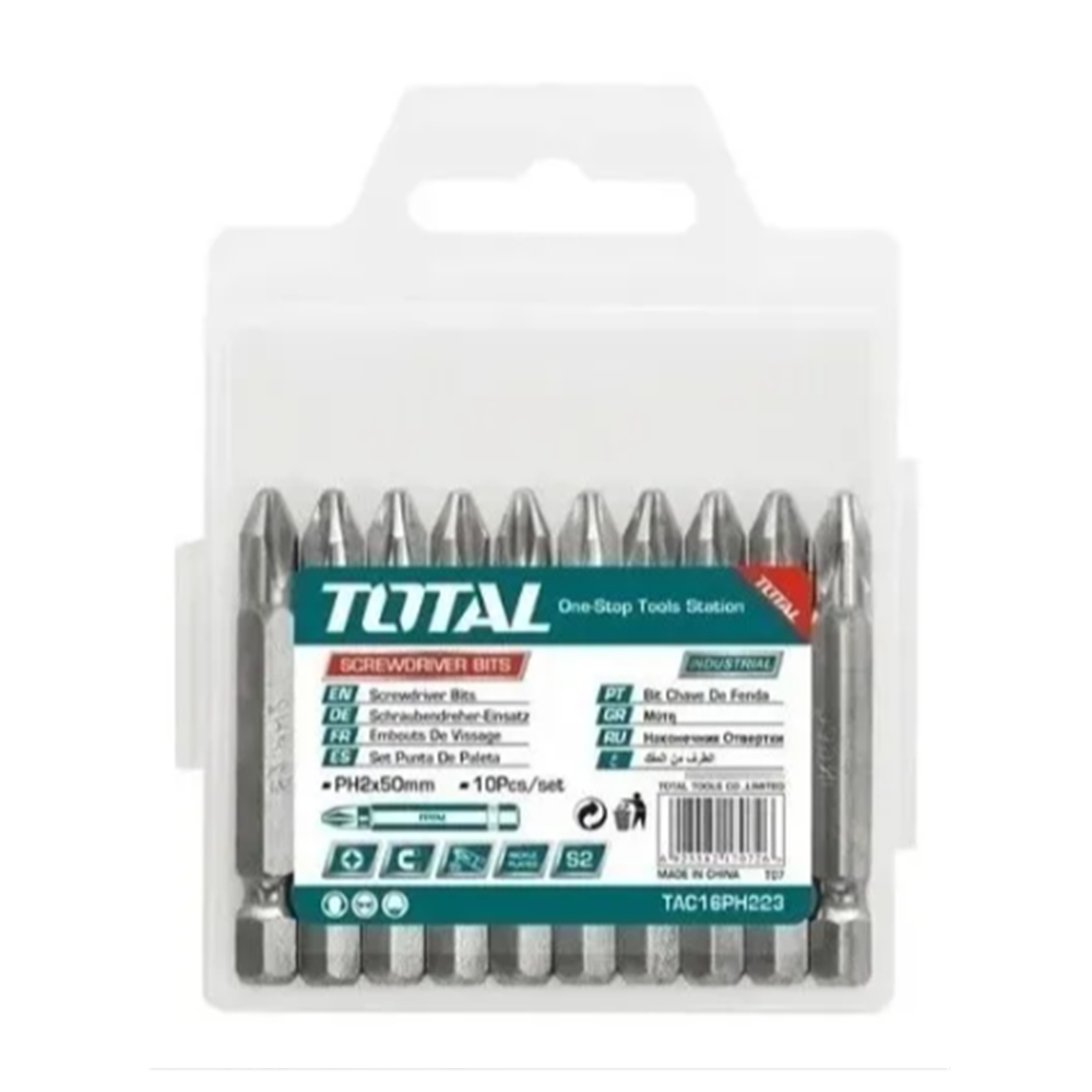 JUEGO PUNTAS PHILLIPS HEXAGONAL S2 PH2 10PC MAGNETICO TOTAL TAC16PH223 - 3