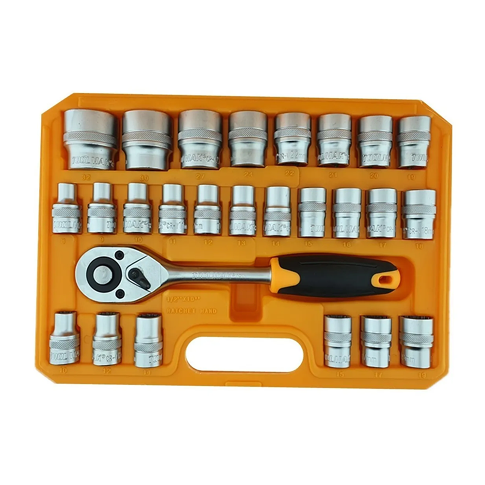 DADO TOOLMAK JUEGO CAJA SET CON CHICHARRA 1/2 32 PIEZAS TMK19526 - 2