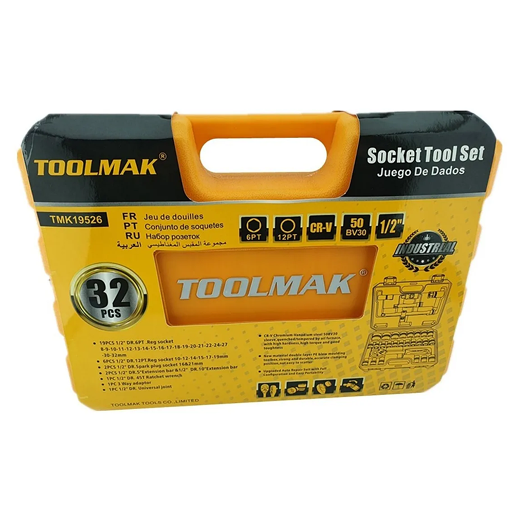 DADO TOOLMAK JUEGO CAJA SET CON CHICHARRA 1/2 32 PIEZAS TMK19526 - 4