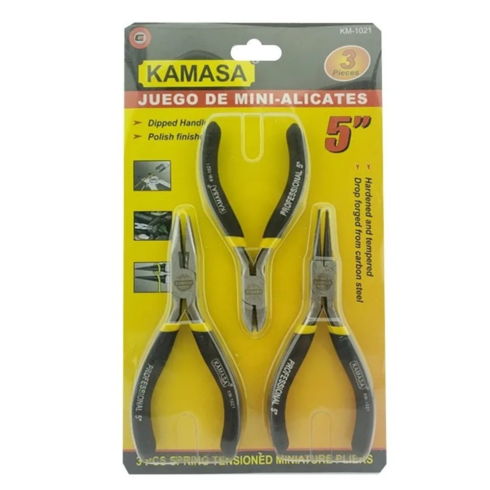 SET MINI ALICATES KAMASA 5" KM1021 3 PIEZAS - 1