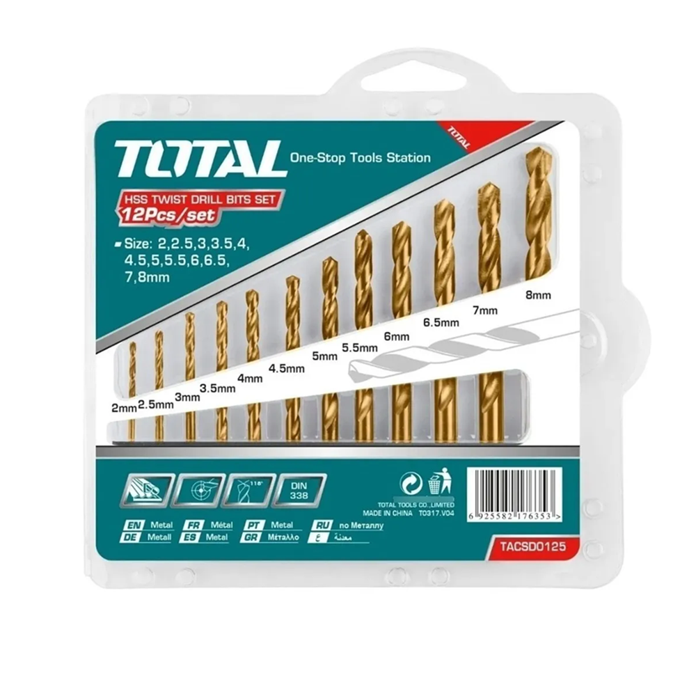 SET JUEGO DE BROCA PARA METAL 12 PIEZAS TOTAL TACSD0125 - 1