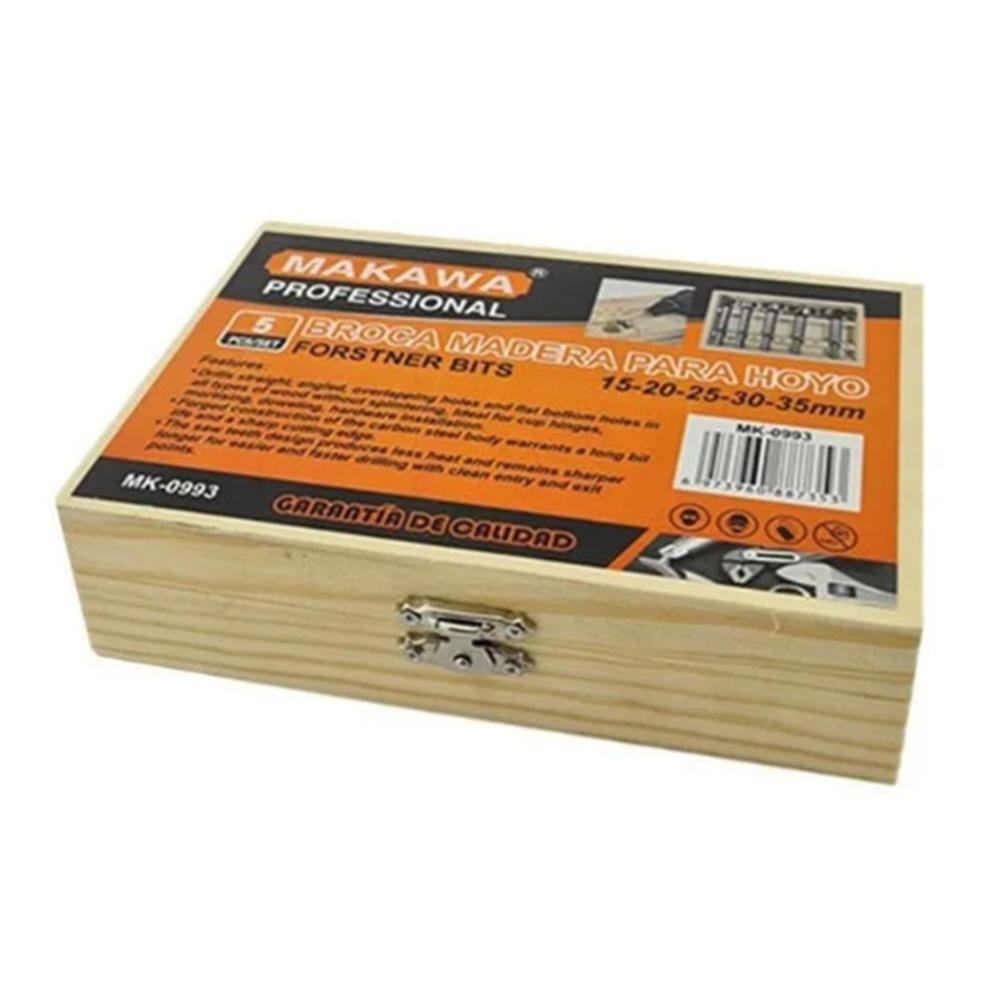 BROCA MAKAWA KIT SET JUEGO FORTSNER MADERA 5 PIEZAS MK0993 - 2