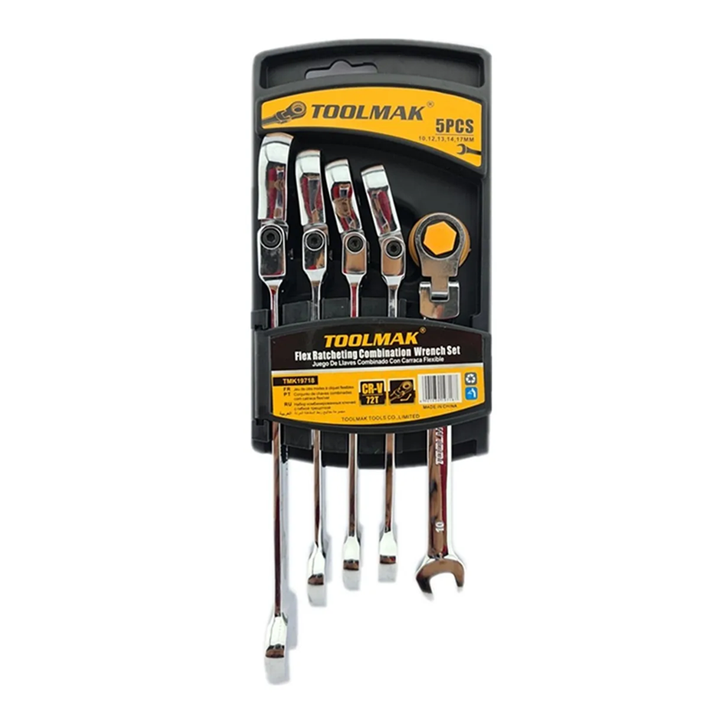 SET LLAVES TOOLMAK ARTICULADA CORONA CHICHARRA TMK19718 5 PIEZAS - 1