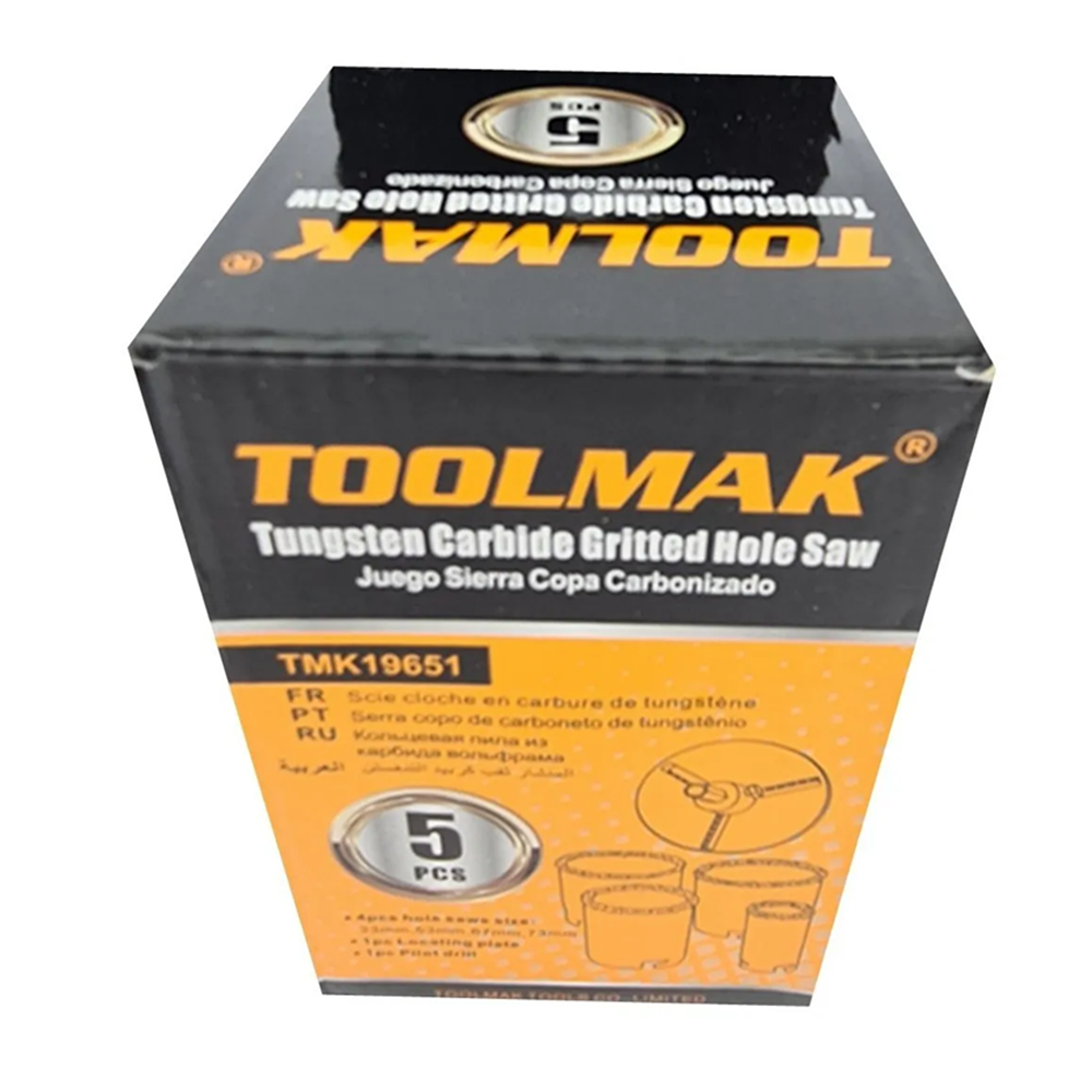 BROCA TOOLMAK KIT JUEGO SIERRA COPA DIAMANTADA 5 PIEZAS TMK19651 - 2