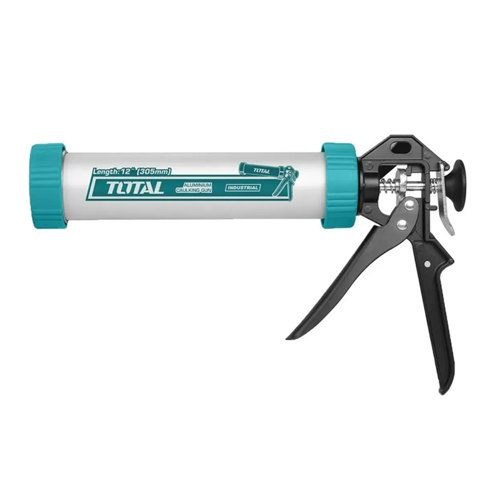 PISTOLA CALAFATERA ALUMINIO PARA PATE SILICONA 12 PULG TOTAL THT20112 - 1
