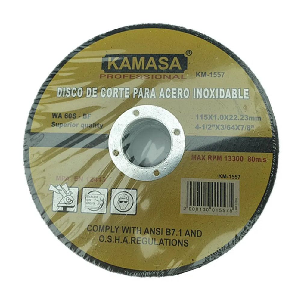 25 UNIDAD DISCO DE CORTE PARA ACERO INOXIDABLE 115MM KAMASA KM1557 - 2