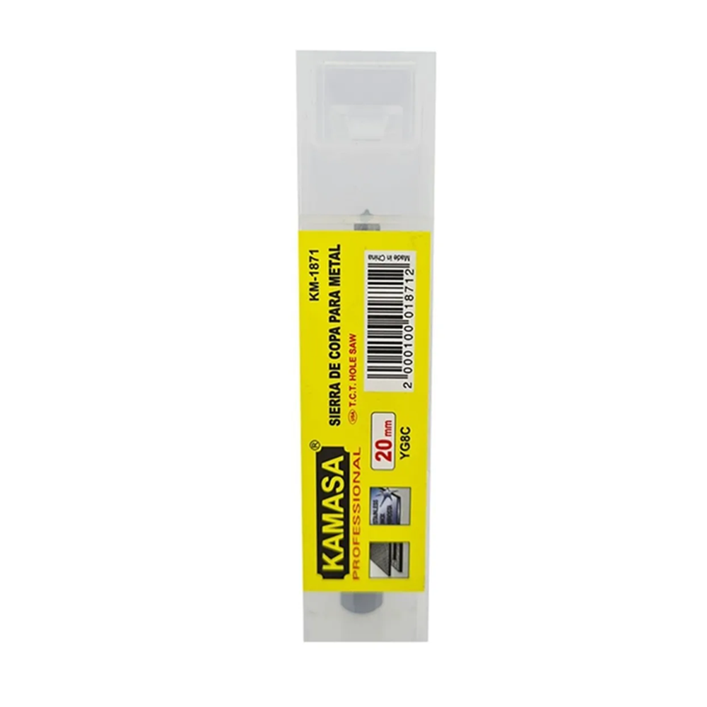 BROCA COPA TCT PUNTA DE CARBURO PARA METAL 20MM KAMASA KM-1871 - 3