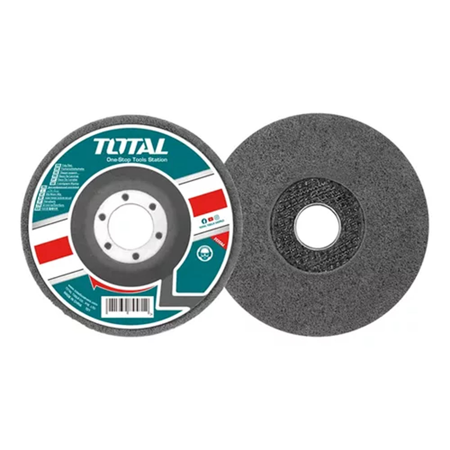 DISCO TOTAL TOOLS ESPONJA 115MM PULIR ACERO INOX MADERA MÁRMOL 5 UNDS - 1