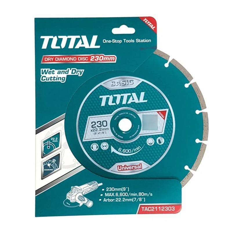 DISCO DIAMANTADO SEGMENTADO CORTE SECO 9 230MM TOTAL TAC2112303 - 1