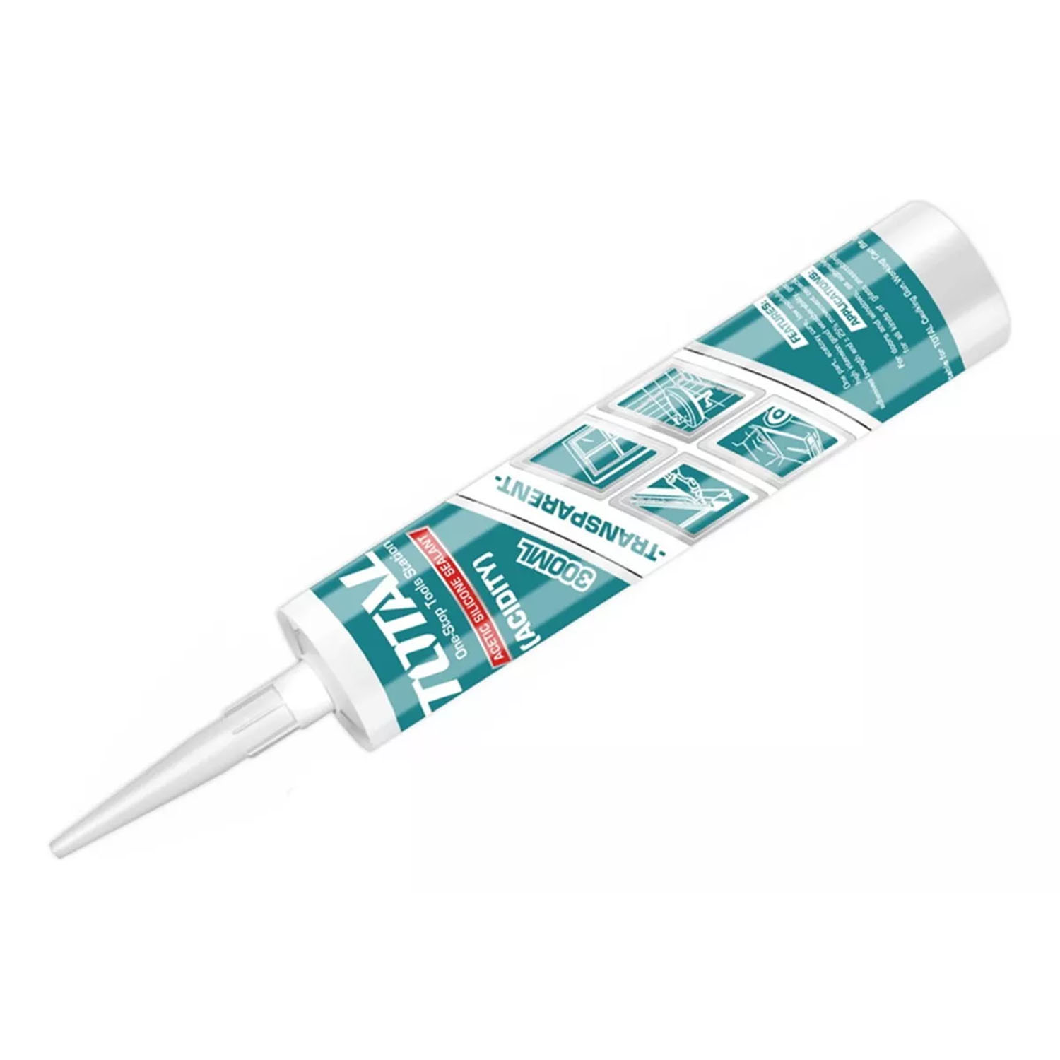 SILICONA TOTAL TOOLS THT3512 SELLANTE CARTUCHO 300 ML TRANSPARENTE - 1