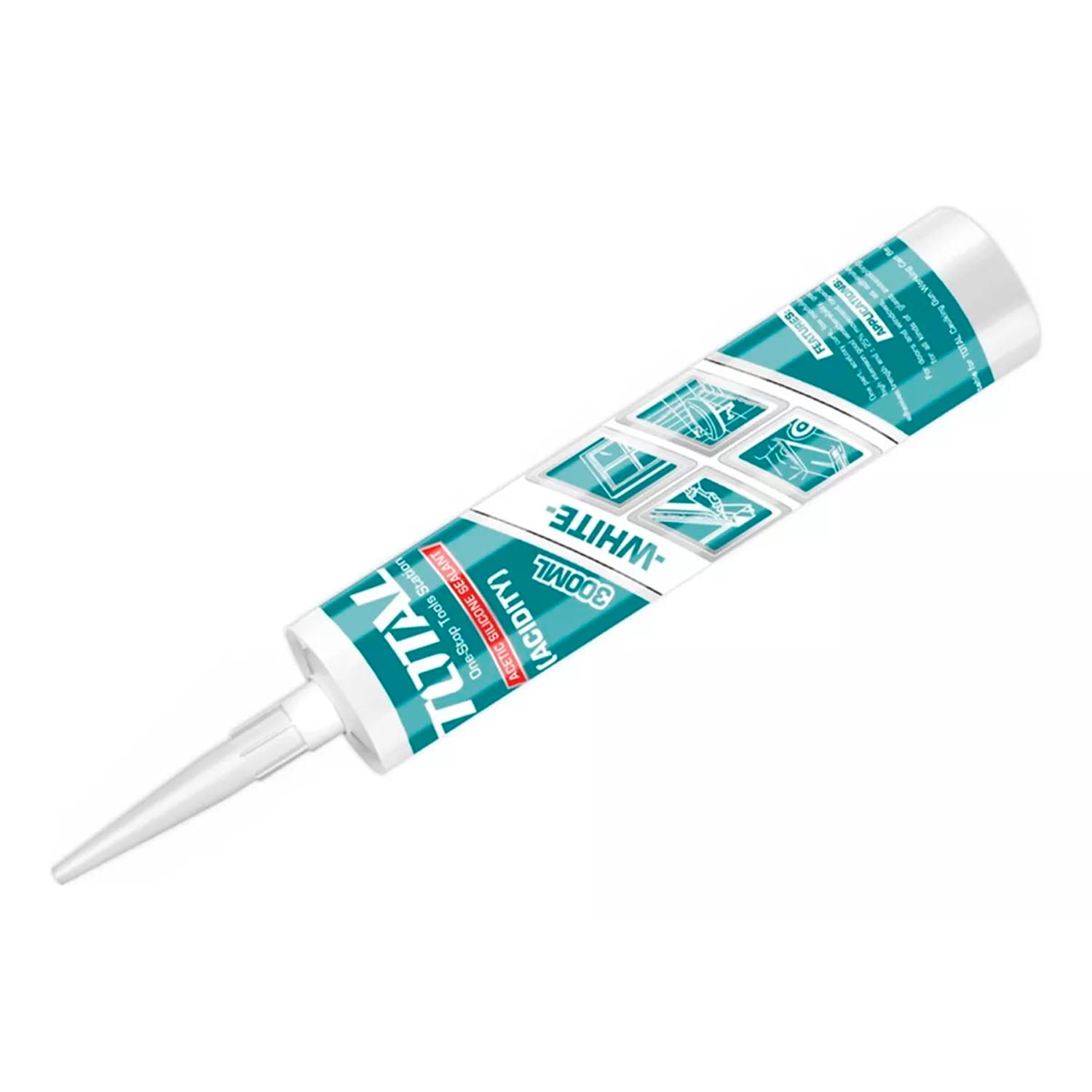 SILICONA SELLANTE CARTUCHO 300 ML COLOR BLANCO TOTAL - 1