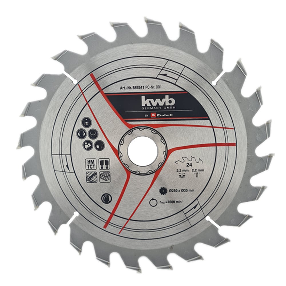 DISCO KWB BANCO SIERRA 250X30MM 24 DIENTES 589341 - 1
