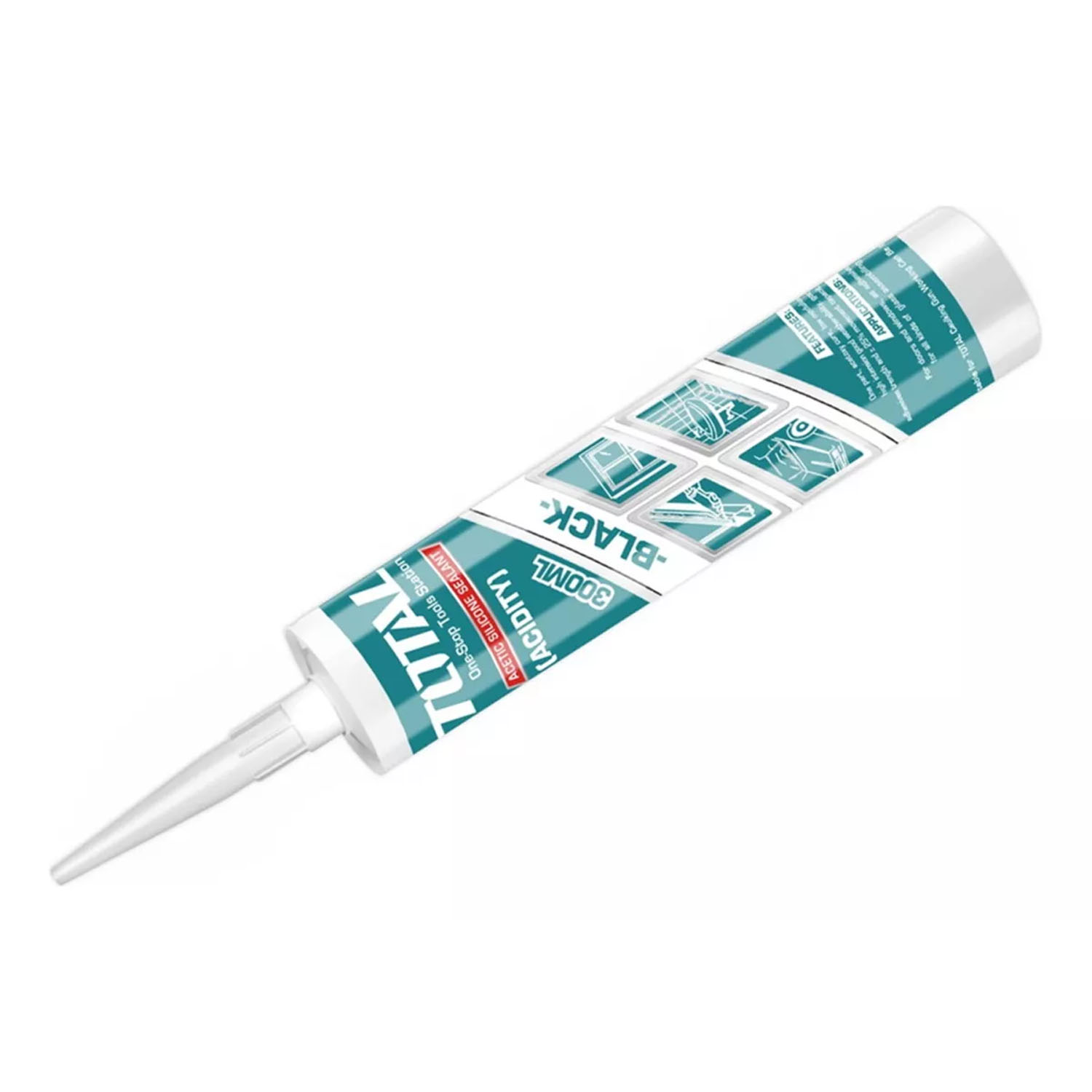 SILICONA SELLANTE CARTUCHO 300 ML COLOR NEGRO TOTAL - 1
