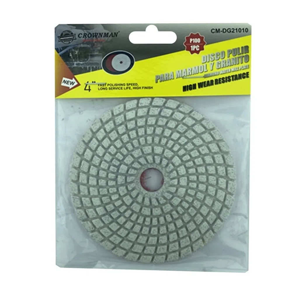 DISCO CROWNMAN LIJA PULIR MARMOL GRANITO 4 PULGADAS G: 100 - 2